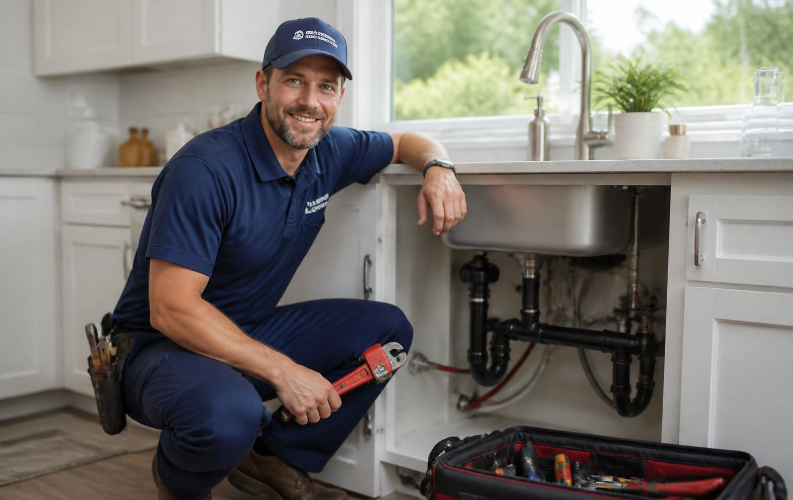 Licensed Ottawa emergency plumber repairing a kitchen sink in a residential home