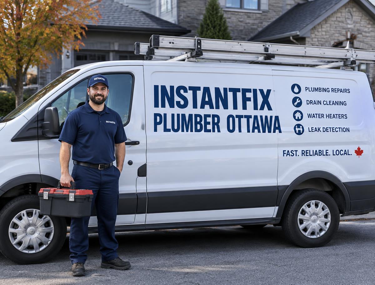 InstantFix Plumber Ottawa service van and technicians at an Ottawa home